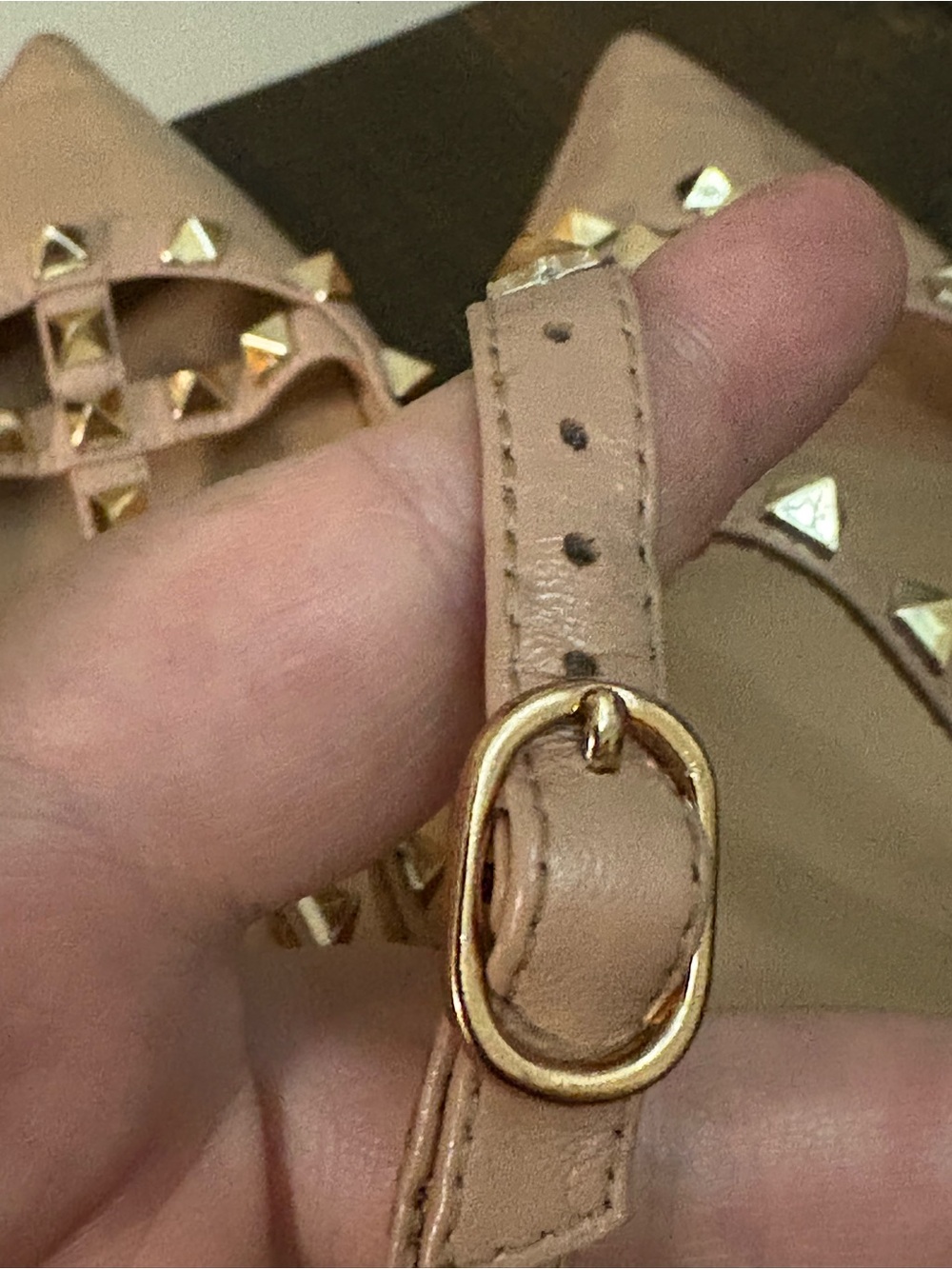 Valentino Nude Patent Leather Rockstud Pointed Flats - Picture 8 of 12